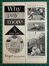 1957 Vintage Etiquet Deoderants Cream Spray Pink Stick 1/2 Price Print Ad P1 picture