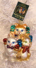 2013 OLD WORLD CHRISTMAS - THREE LITTLE KITTENS -BLOWN GLASS ORNAMENT NEW W/TAG picture