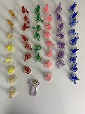 Lot of 46 Vintage Homemade Beaded Candle Christmas Ornaments + Angel Handmade picture