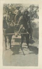 C-1910 Men Horseback Wagon Occupation RPPC Photo Postcard 20-2398 picture