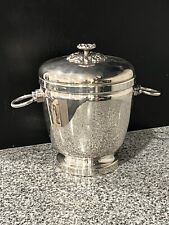 Vtg The Sheffield Silver Co. Thermos Brand Silverplate Ice Bucket Glass Insulati picture