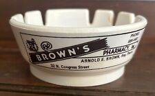 Vintage York SC South Carolina Melamine Deep Dish Ashtray Browns Pharmacy USA picture