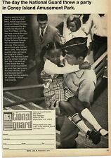 1970 NATIONAL GUARD Recruiting Enlistment Print Ad soldier & disabled child picture