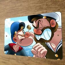 Popeye vs Bluto Artwork 8x12 Metal Wall Sign picture