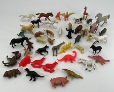 Vintage Small Plastic Toy Animals Safari Horse Dinosaur Farm Mixed Lot of 45 picture
