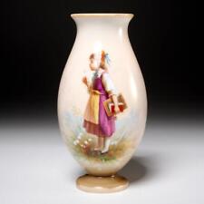 Josef Ahne Bohemian Opaline Art Glass Hand Painted Vase 19th C Exhibition Mark picture