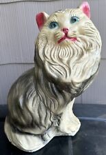 Cat Feline Antique Chalkware Figure~Large Huge  14” Tall~3 Lbs picture
