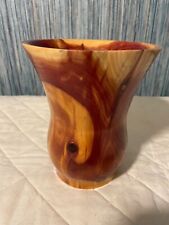 Handcrafted Juniper Vase, 5x6 inches. End grain wood turning created 3/2022.   picture