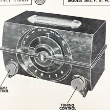 1952 Zenith Radio J615 F G W Y Service Wire Schematic Repair Manual Vtg Original picture