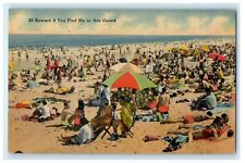 1942 $5 Reward If You Will Find Me In This Crowd Beach Pulteney NY Postcard picture