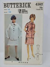1960s Butterick #4307 Gerald McCann Size 14 Bust 34 Uncut Skirt Suit Vintage picture