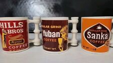 3 Vintage  Coffee Mugs Yuban/Hills Bros /Sanka made in Japan retro advertisment picture