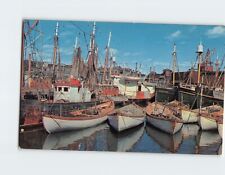 Postcard Fishing Boats in Port Gloucester Massachusetts USA picture