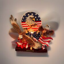 Goldenvale Collection Patriotic Lighted Eagle On Wooden Base w Removable Insert picture