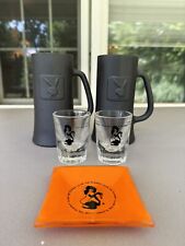 Vintage 70s/80s Playboy Beer Stein, Shot Glasses, & Ash Tray. picture