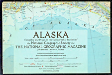 1956-6 June Vintage Original Map ALASKA National Geographic Single-side - (564) picture