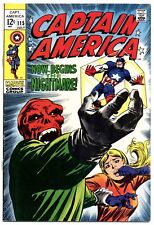 CAPTAIN AMERICA #115 VG/F, Red Skull, Stan Lee, John Buscema, Marvel Comics 1969 picture