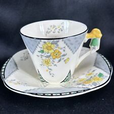 Vtg 1930's BURLEIGH WARE Art Deco Imperial Shape MAY TIME Cup and Saucer picture