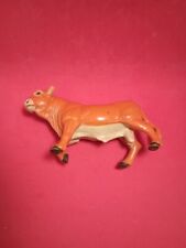 Vintage ERTL Orange Bull Animal Plastic Figurine (2.5 in) picture