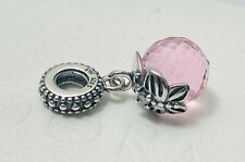 New Pandora Morning Butterfly Dangle Pink Charm Bead w/pouch picture