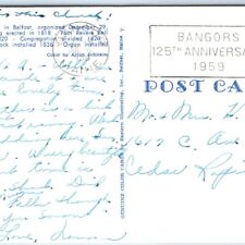 1959 Bangor, ME Town 125th Anniversary Postal Cancel Stamp Cover Belfast A65 picture