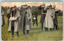 1910's WWI GERMAN OFFICERS FIRING LINE WATCHING KAISER'S ARMY*UNDERWOOD POSTCARD picture