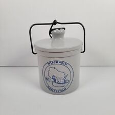 Vintage Homestead Wisconsin Dairy Cheese Butter Stoneware Crock Jar picture