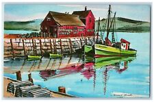 c1940 Picturesque Lobster Shack Boats Cape Cod Hyannis Massachusetts MA Postcard picture