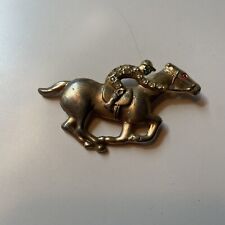 Vintage 1950s/60s Metal Horse and Jockey Lapel Pin/Broche picture