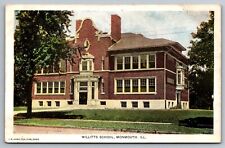 Postcard Monmouth IL Illinois Willitts School Building c1909 Warren County picture