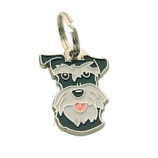 Dog name ID Tag Schnauzer, Personalized, Engraved, Handmade, Charm, Keychain picture