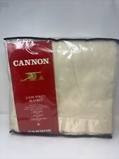 Vintage Cannon NOS Satin Edge Look Woven Blanket Full 80x90 Cream picture