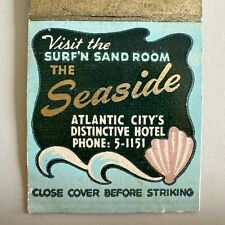 Vintage 1950s The Seaside Hotel Atlantic City NJ Matchbook Cover picture