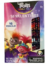 Trolls World Tour 16 Valentine Cards & 16 Pencils ~ New picture
