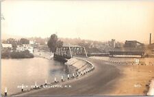 RPPC Groveton NH Panoramic Town View and River Bridge 1930s era picture