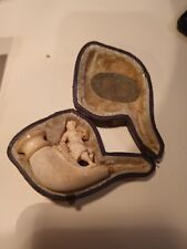 Antique Meerschaum Cheroot - Young Lady With Fan Missing Stem picture