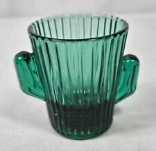 Vintage Libbey Ribbed Green Cactus Shot Glass Lot of 4 picture