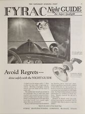 1924 Print Ad Fyrac Night Guide Super Spotlights for Cars Rockford,Illinois picture