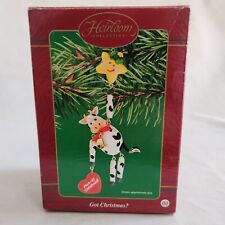 Vintage Carlton Heirloom Cow Star Heart Figurine Moo-ey Got Christmas Ornament picture