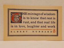 Roycroft Elbert Hubbard Early 1900s Motto Card - Antique Arts & Craft Era-Wisdom picture
