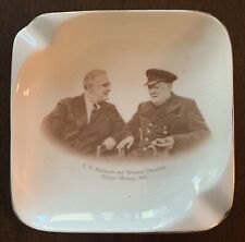 Rare Vintage F.D. Roosevelt and Winston Churchill 1941 Atlantic Meeting Ashtray picture