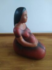 Vintage Mexican Folk Art Pottery Ceramic Pregnancy Pregnant Lady  picture