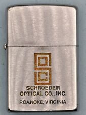 Vintage 1973 Schroeder Optical Co Advertising Chrome Zippo Lighter picture