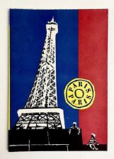 1957 Paris France Tourist Maps Trains Bus Auto Walking Vintage Pocket Brochure picture