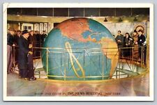New York NY New York, Lobby & Globe in News Building, Vintage Postcard picture