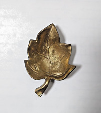 Vintage Brass Leaf Small Figurine and Trinket Holder Made in Israel picture