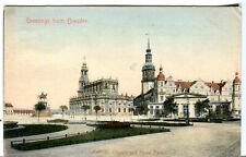 Germany AK Dresden 01067 - Catholic Church and Royal Palace Stengel sample PPC picture