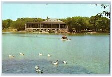 c1950's Lake Como & Pavilion Boating Ducks Building St. Paul Minnesota Postcard picture
