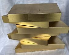 Exquisite Van Teal Sculptured Stacked Gold Bars Heavy Floating Shelf picture