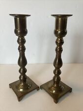 2 Brass Candlesticks. Hand Crafted 7” Tall  Base 2x2 picture